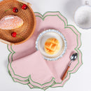 Serviette de table coton lotus brodé style champêtre