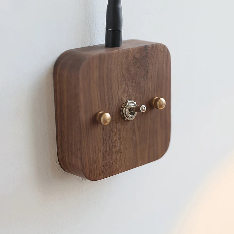 applique murale en bois de noyer rotative pour décoration intérieure - vue 3 sur 6