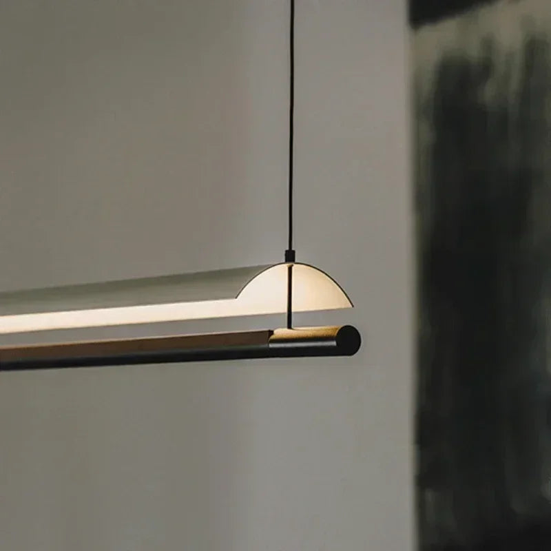 lustre suspendu moderne nordique éclairage design long et simple - vue 6 sur 12