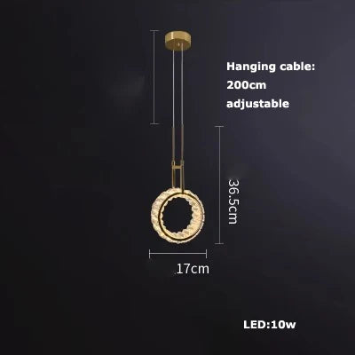 suspension en verre cristal art déco avec éclairage led - vue 25 sur 25