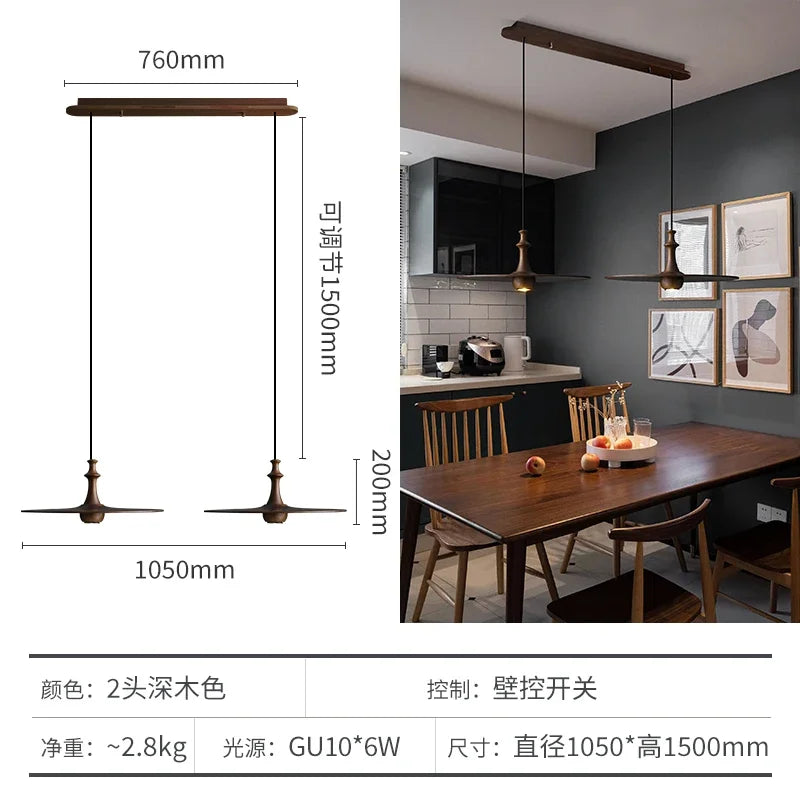suspension soucoupe volante en bois design minimaliste pour intérieur - vue 13 sur 14