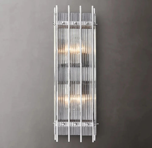 Applique rectangulaire moderne rétro LED verre laiton chrome noir nickel applique salle de bain chambre salon décoration - vue 5 sur 6