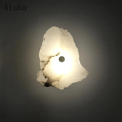 applique murale art déco en marbre naturel avec éclairage led élégant - vue 5 sur 11