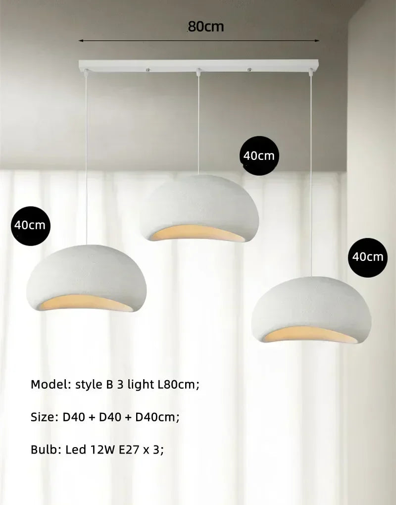 Japanese Pendant Light Resin Suspension Ceiling Chandelier Hanging Lamp for Living Dining Room Kitchen Loft Staircase