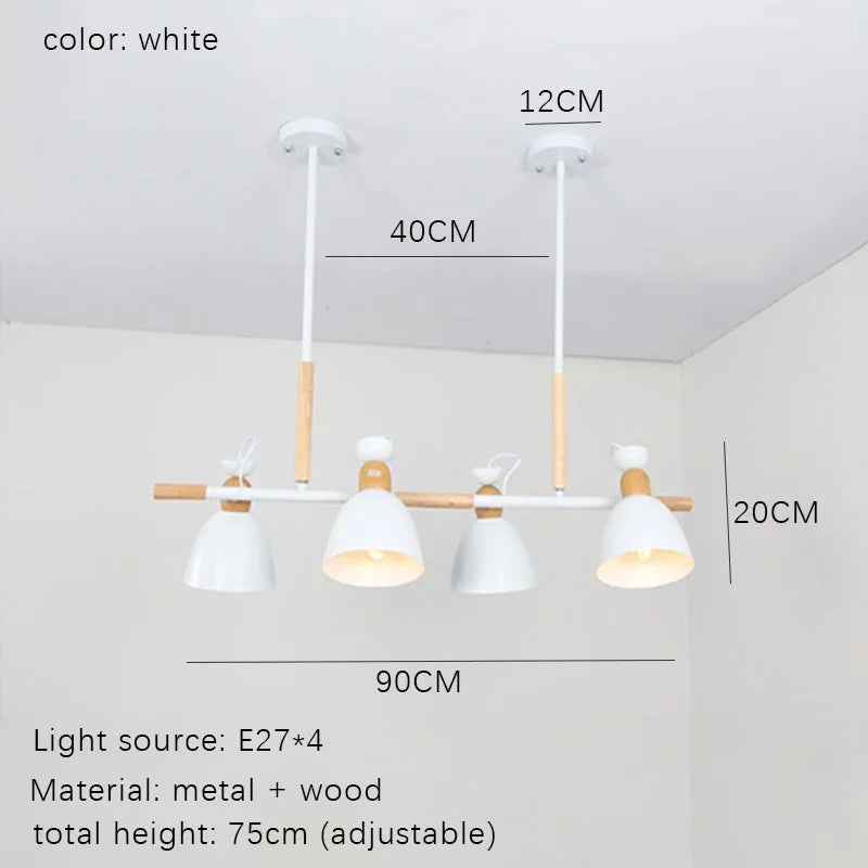 suspension led en rondins nordiques décoratives - vue 8 sur 9