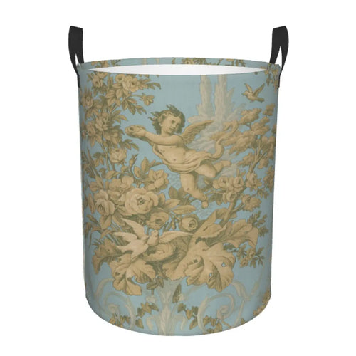 panier à linge pliable personnalisé classique en toile de jouy pour jouets - vue 12 sur 29