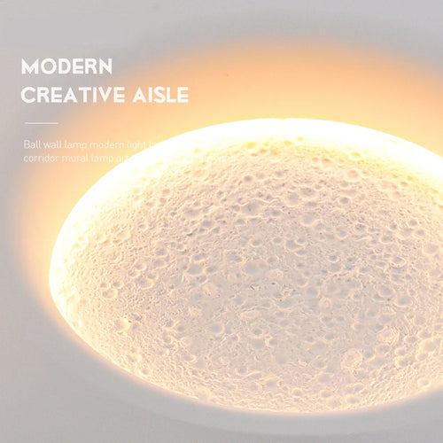 lampe en plâtre créative lune pour décoration murale - vue 3 sur 8