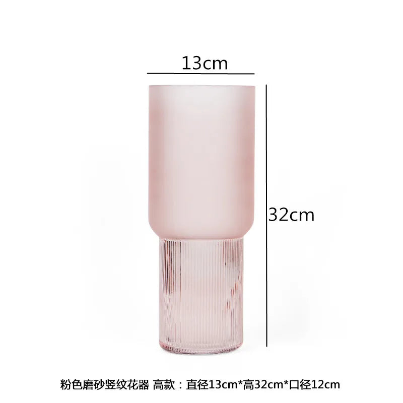 vase en verre givré pour fleurs et décoration d'intérieur - vue 13 sur 14