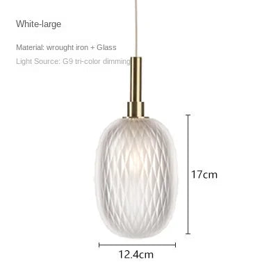 Lampe suspension verre blanc ambre moderne - vue 11 sur 11