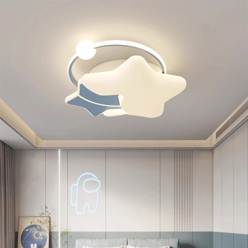 plafonnier moderne étoilé pour chambre d'enfant chaleureuse et romantique - vue 4 sur 9