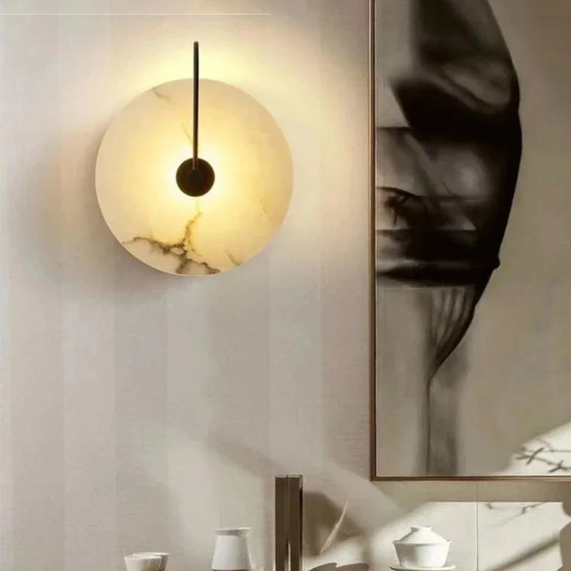 Applique murale LED marbre moderne luxe noir or - vue 4 sur 11
