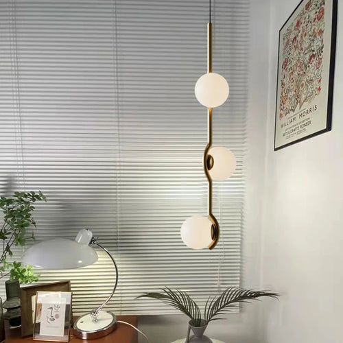 suspension simple en verre et métal avec fil réglable - vue 3 sur 10