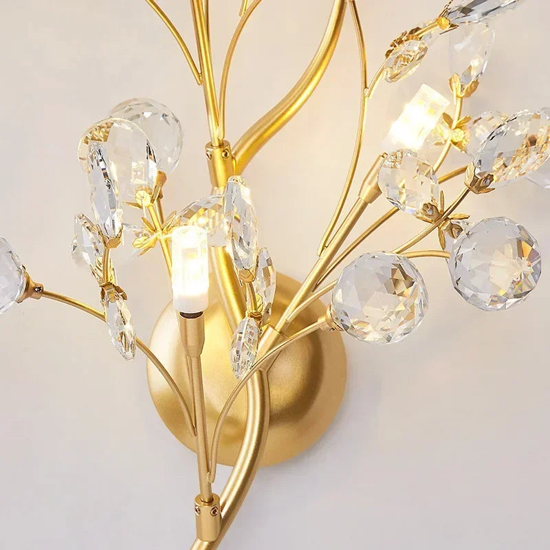 applique murale led luxe en cristal pour décoration intérieure - vue 5 sur 8