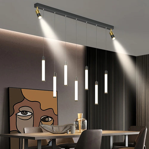 lustre moderne lumineux à économie d'énergie pour une ambiance chaleureuse - vue 5 sur 14