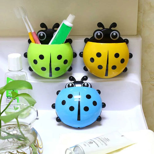 lot de 2 porte-brosse à dents coccinelle mignon pour enfants - vue 8 sur 11