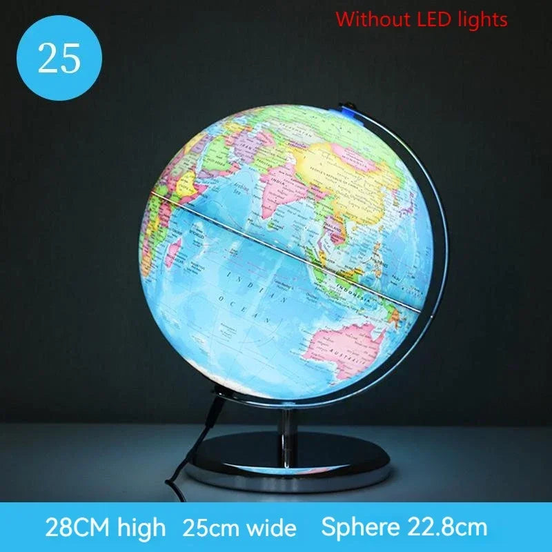 globe terrestre lumineux avec carte du monde éducative - vue 7 sur 10