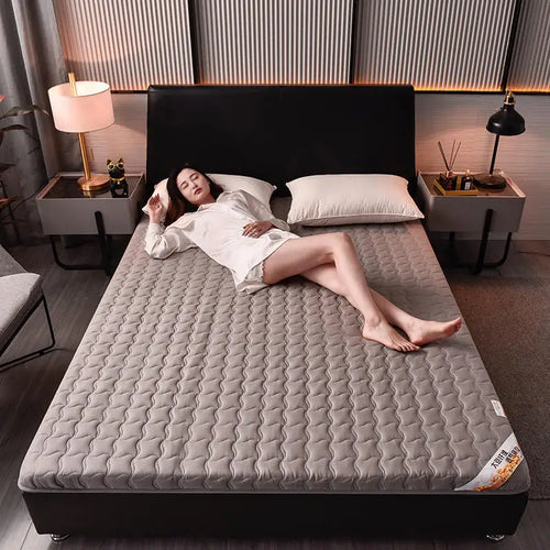 surmatelas en coton éponge pour lit king size et coussin de sol - vue 6 sur 8