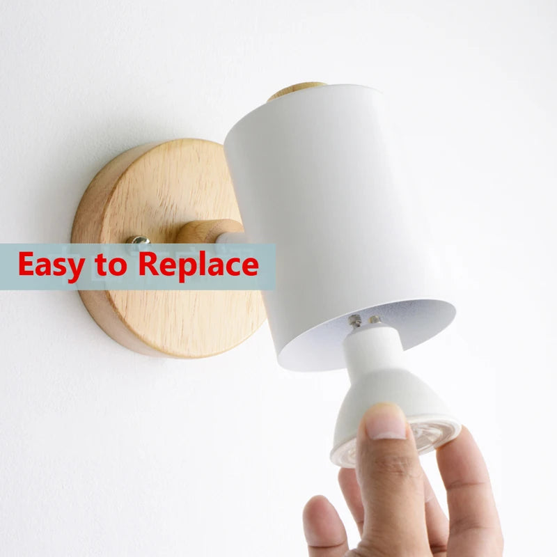 Applique murale nordique lampe de chevet avec interrupteur prise ue/UL Macaron Gu10 Lustre applique étude chambre moderne décor luminaire - vue 6 sur 12