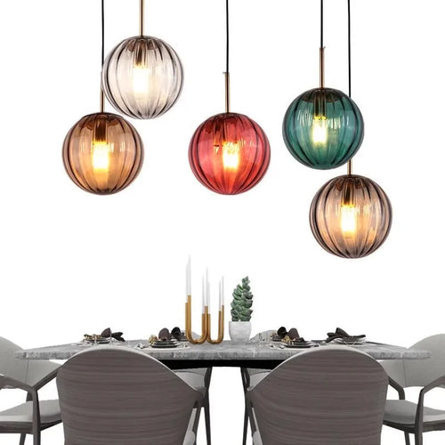lustre en verre coloré lumineux pour restaurant - vue 3 sur 25
