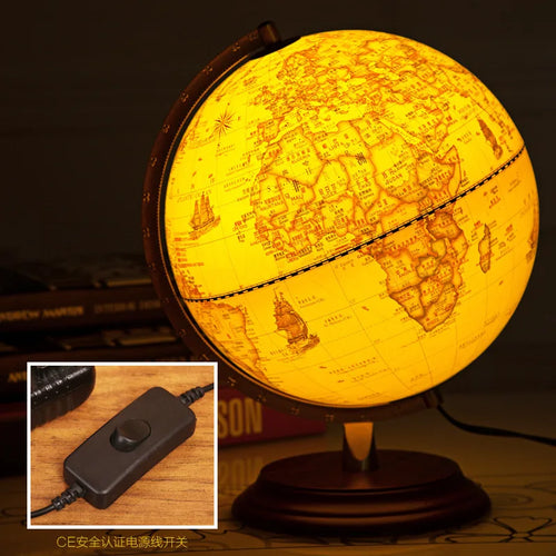 lampe de bureau globe terrestre rotatif et carte géographique - vue 3 sur 10