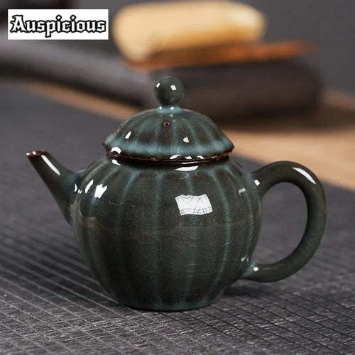 théière artisanale celadon style longquan avec filtre 200ml - vue 2 sur 7