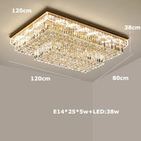 plafonnier led variable en cristal et acier inoxydable pour intérieur moderne