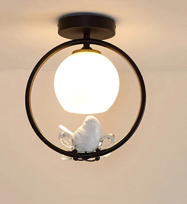 plafonnier nordique créatif avec motif d'oiseau pour balcon - vue 9 sur 10