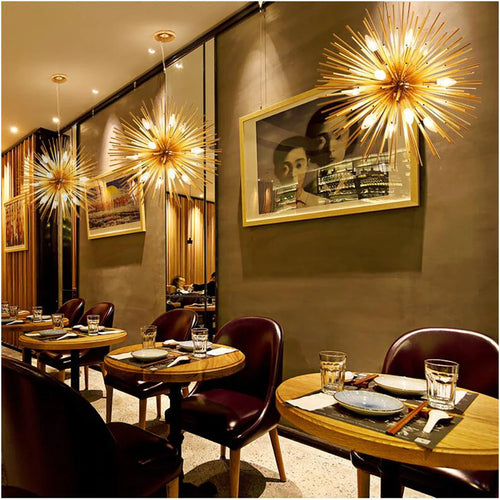 lustre nordique led en aluminium pissenlit spoutnik winfordo - vue 5 sur 7