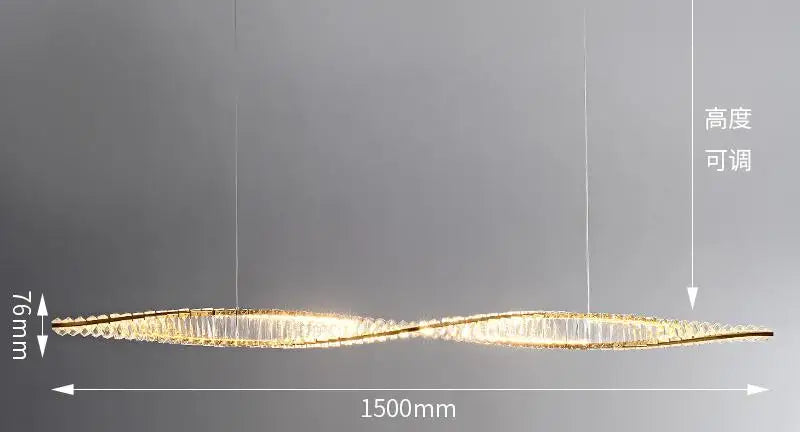 lustre en cristal à led design moderne pour restaurant et salle à manger - vue 10 sur 11