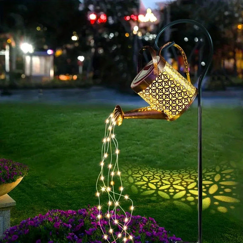 lanterne solaire en métal pour décoration de jardin extérieure - vue 7 sur 7