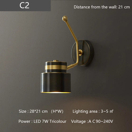 applique murale nordique en laiton lampe moderne à led pour intérieur - vue 13 sur 13
