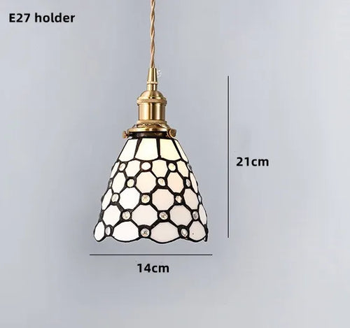 suspension nordique en verre teinté et cuivre élégant - vue 12 sur 25