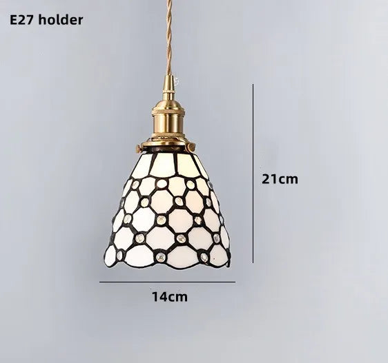 suspension nordique en verre teinté et cuivre élégant - vue 11 sur 25