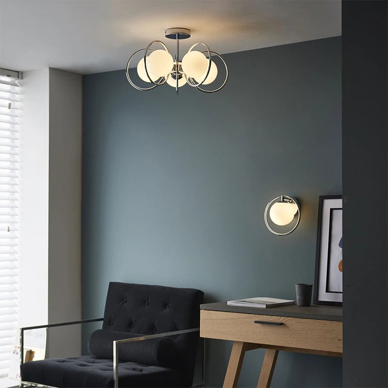 lustre moderne en verre pour un intérieur design élégant - vue 3 sur 9