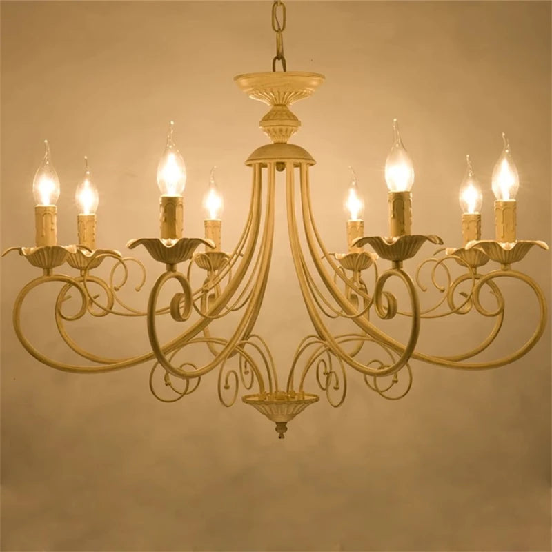 lustre classique en fer forgé vintage pour décoration intérieure