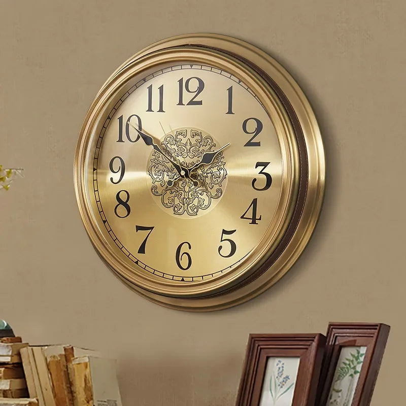 horloge murale créative style européen rétro et chinois - vue 2 sur 9
