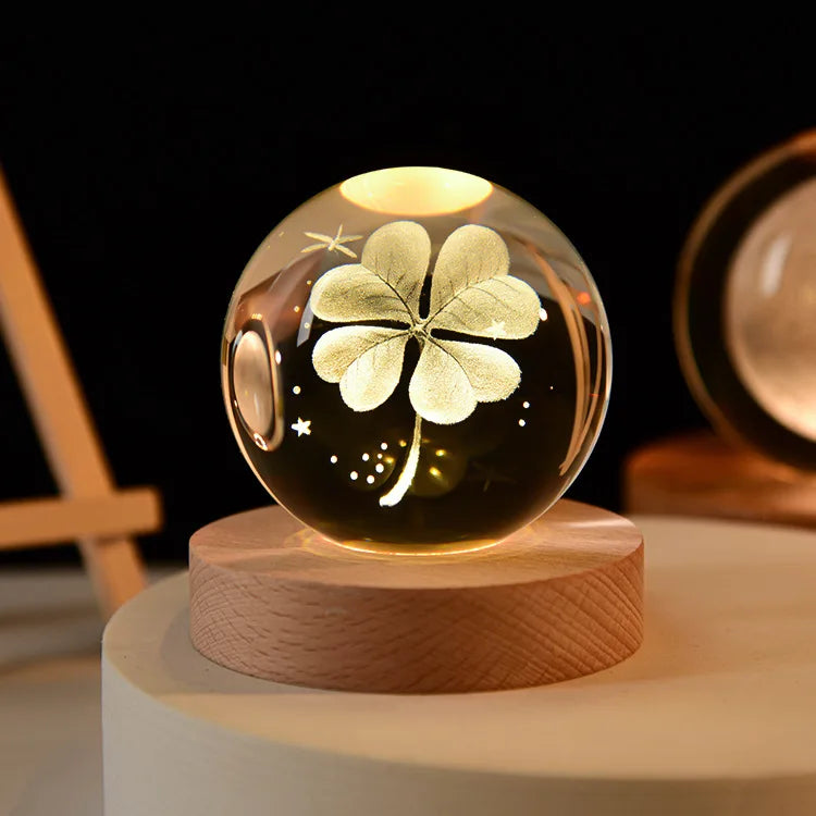 boule de cristal 3D système solaire gravé cadeau décoratif - vue 4 sur 32