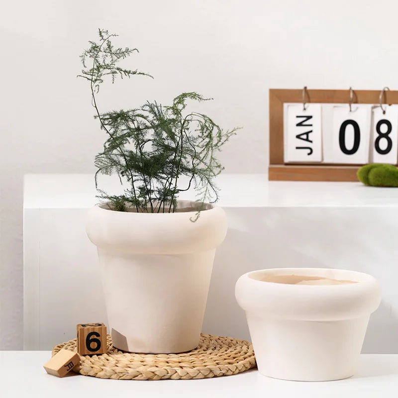pot de fleurs en céramique avec plateau pour balcon - vue 3 sur 13