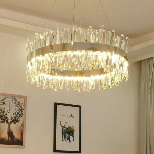 lustre en cristal nordique lumineux pour décoration moderne - vue 2 sur 15