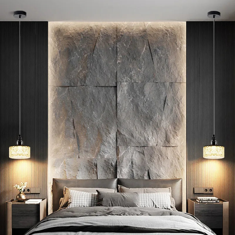 lustre led style 	 en résine et métal ajustable - vue 2 sur 7
