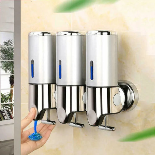 lot de 3 distributeurs de savon liquide à fixation murale - vue 2 sur 7