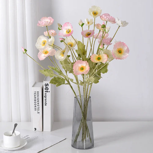 fleurs de pavot artificielles en soie pour décoration et événements - vue 4 sur 21