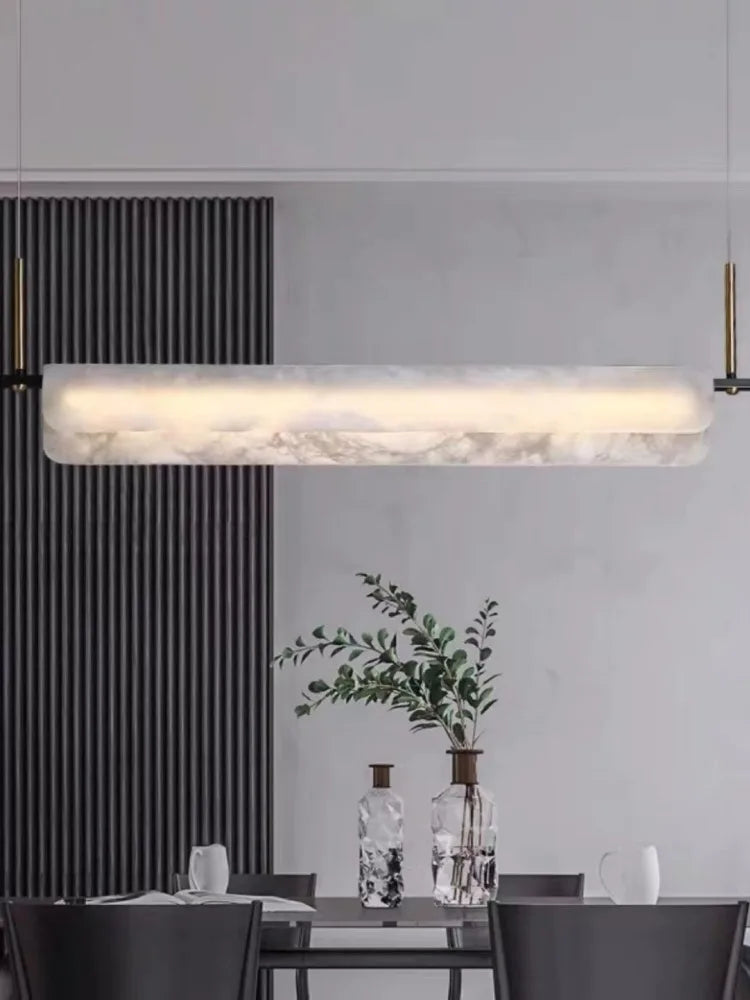 lustre en marbre naturel espagnol et cuivre pour décoration moderne - vue 4 sur 12