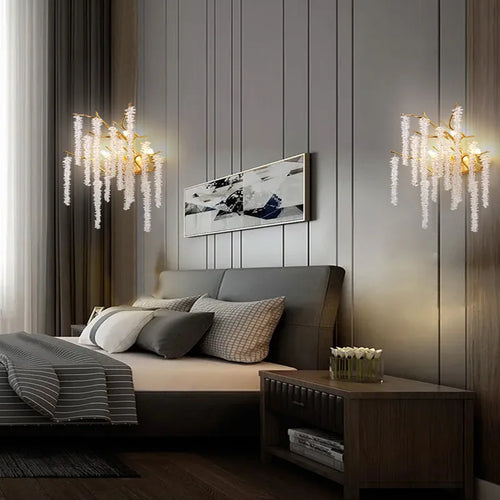 applique murale led moderne en cristal design art déco - vue 5 sur 10