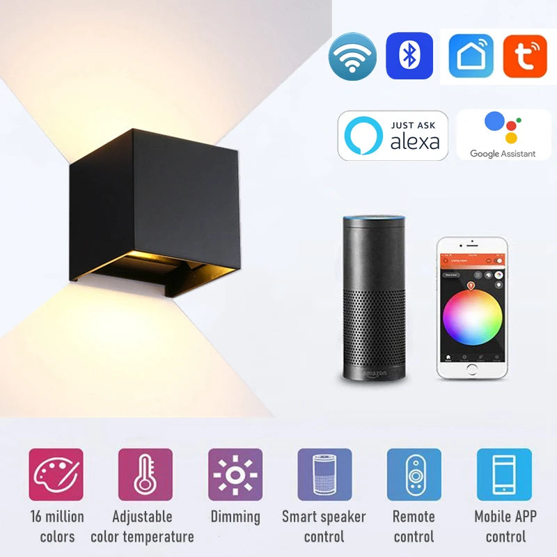 applique murale extérieure intelligente avec lumière rgb et cct - vue 3 sur 10