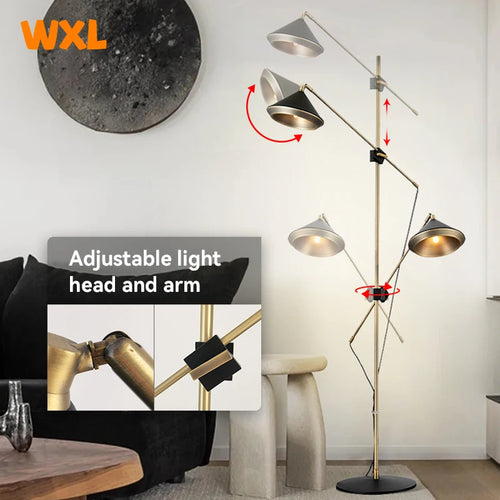 lampadaire led scandinave moderne double réglable pour intérieur - vue 3 sur 7