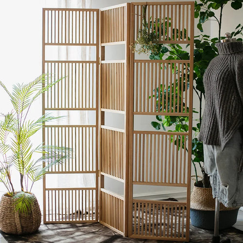 nouveau paravent en bois massif style zen japonais ancien - vue 2 sur 7