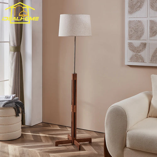 lampadaire en bois massif style wabi-sabi zen art lumineux - vue 3 sur 9