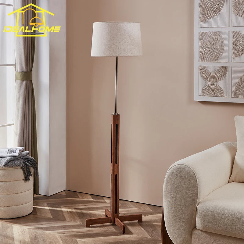 lampadaire en bois massif style wabi-sabi zen art lumineux - vue 3 sur 9