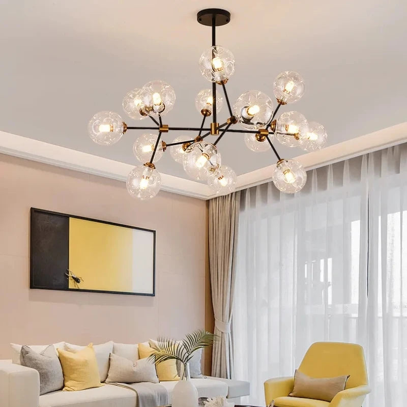 lustre suspendu design en verre pour décoration intérieure - vue 4 sur 9